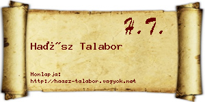 Haász Talabor névjegykártya